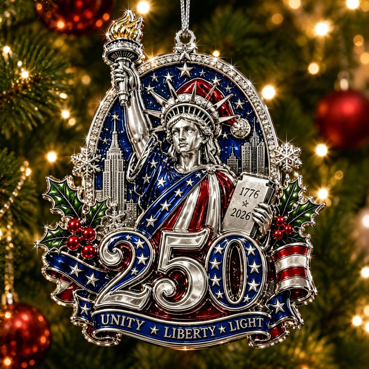 🇺🇸 America 250th Anniversary Christmas Ornament
