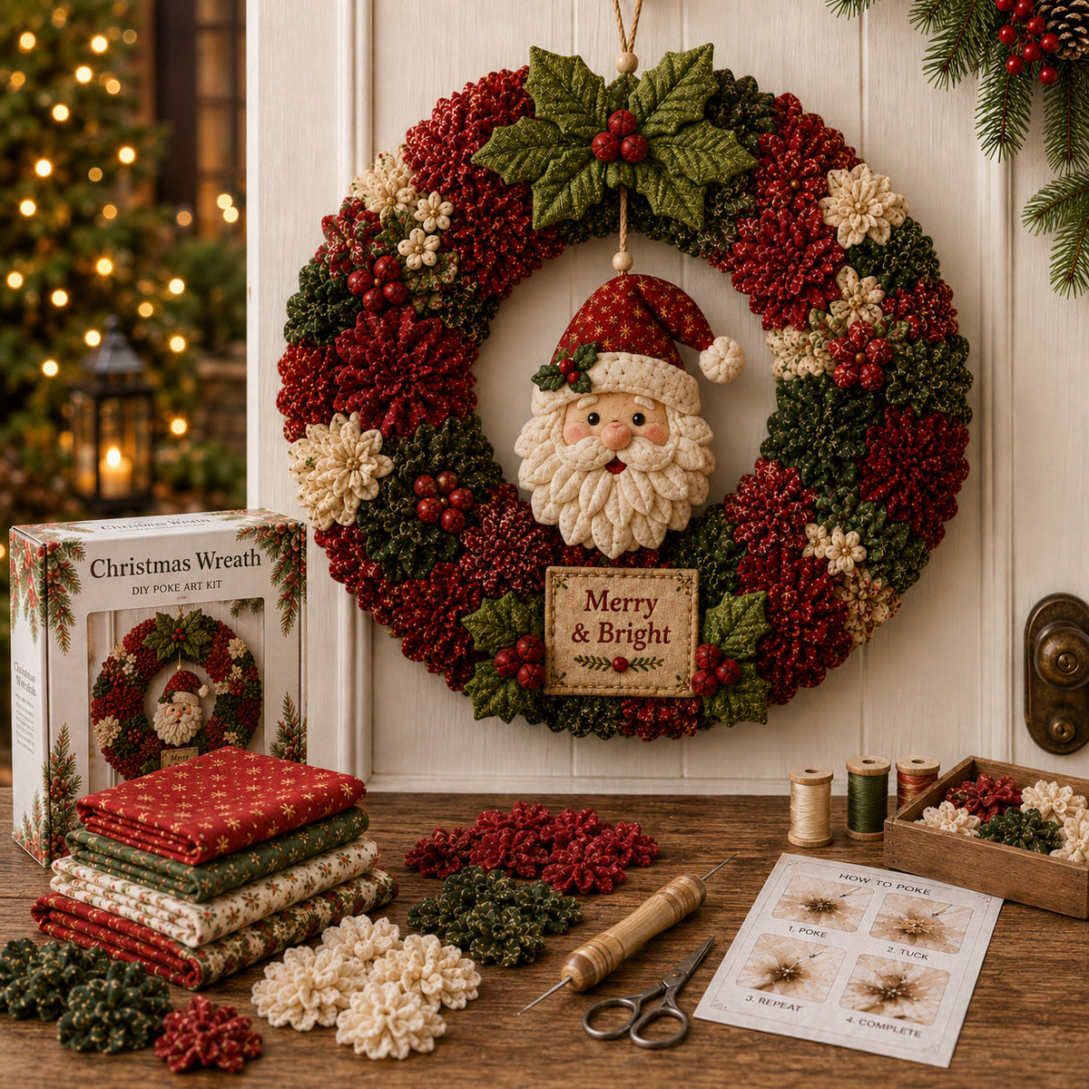 ✨🔥49% Off Last Day 🔥3D Fabric Poke Wreath DIY Kit