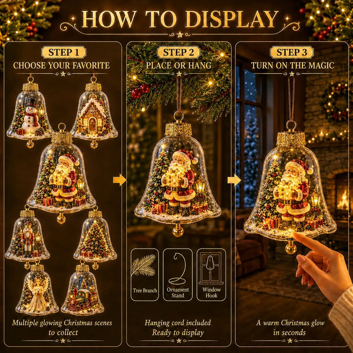 🔥Limited time 48% OFF -✨🎄 Glowing Christmas Story Ornament – Light-Up Mini Holiday Scene