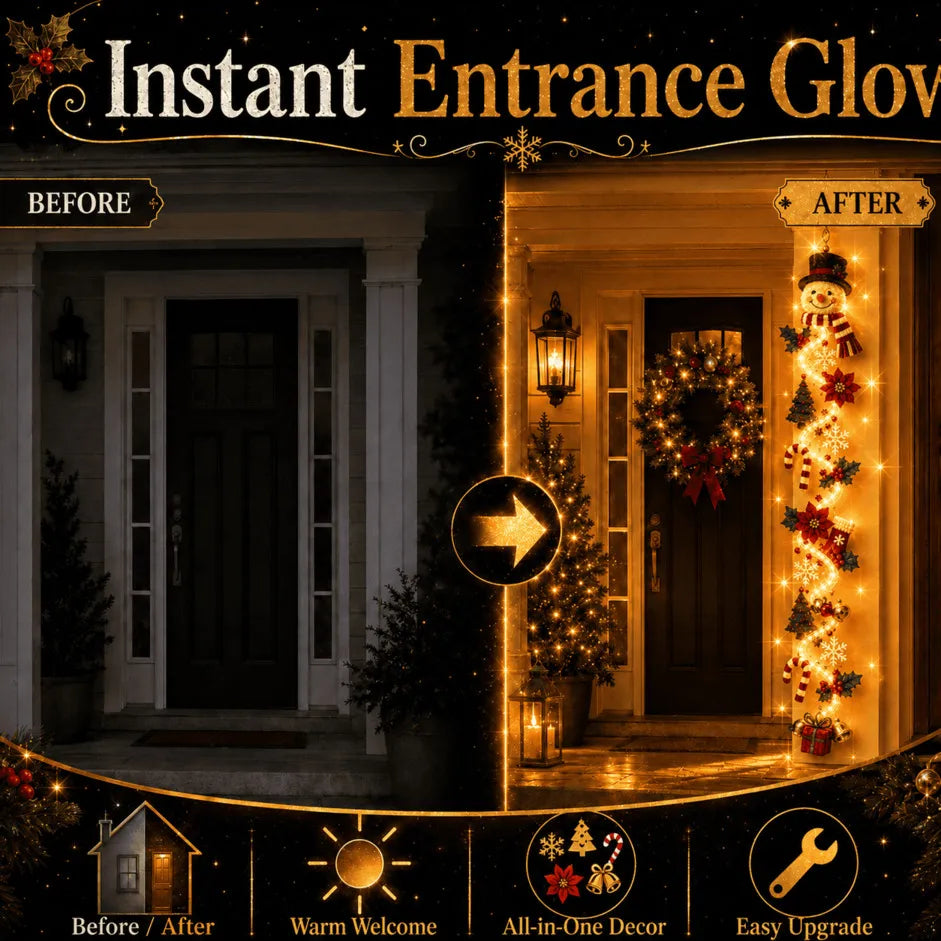 ⏳ Last Day 49% OFF – 🎄Glowing Christmas Door Hanger | 6 Festive Light Designs✨