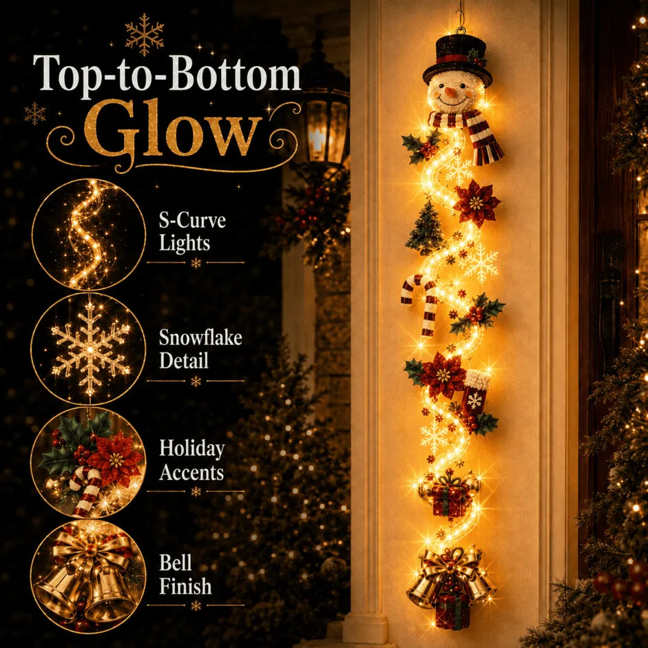 ⏳ Last Day 49% OFF – 🎄Glowing Christmas Door Hanger | 6 Festive Light Designs✨