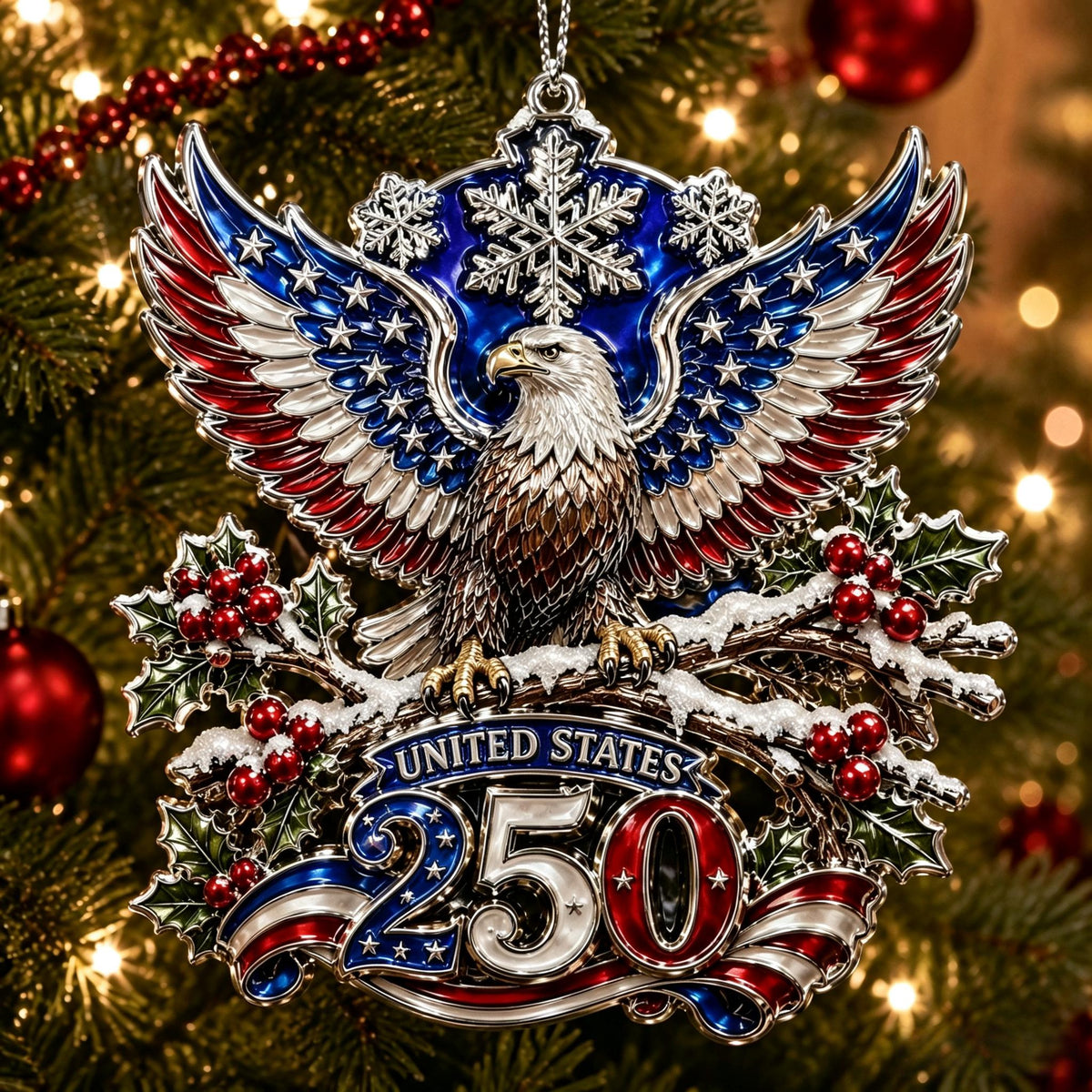 🇺🇸 America 250th Anniversary Christmas Ornament