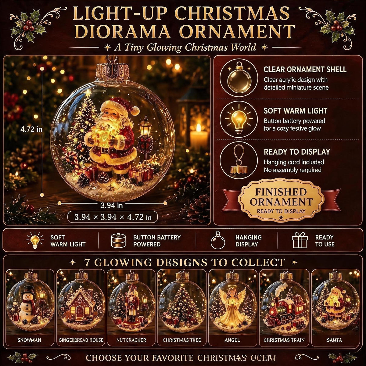 ✨Glowing Christmas Diorama Ornament🎄