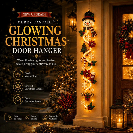 ⏳ Last Day 49% OFF – 🎄Glowing Christmas Door Hanger | 6 Festive Light Designs✨