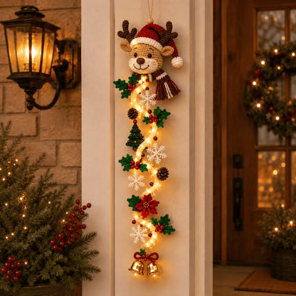 ⏳ Last Day 49% OFF – 🎄Glowing Christmas Door Hanger | 6 Festive Light Designs✨