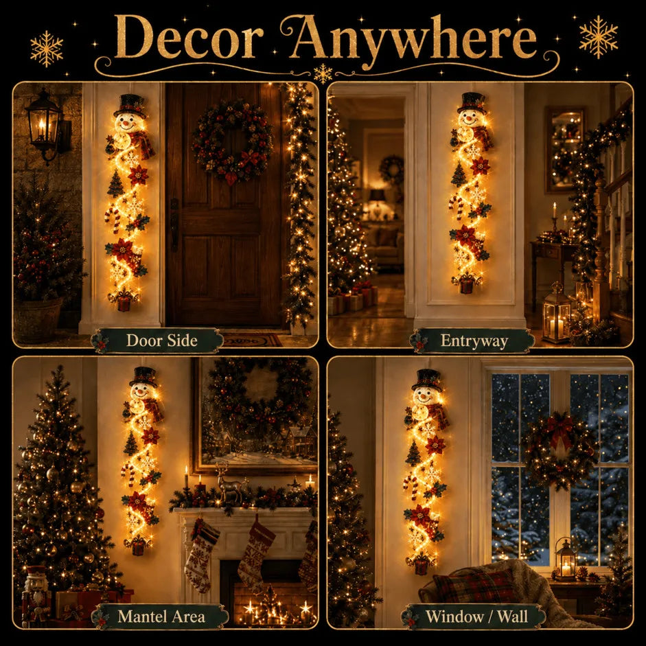 ⏳ Last Day 49% OFF – 🎄Glowing Christmas Door Hanger | 6 Festive Light Designs✨
