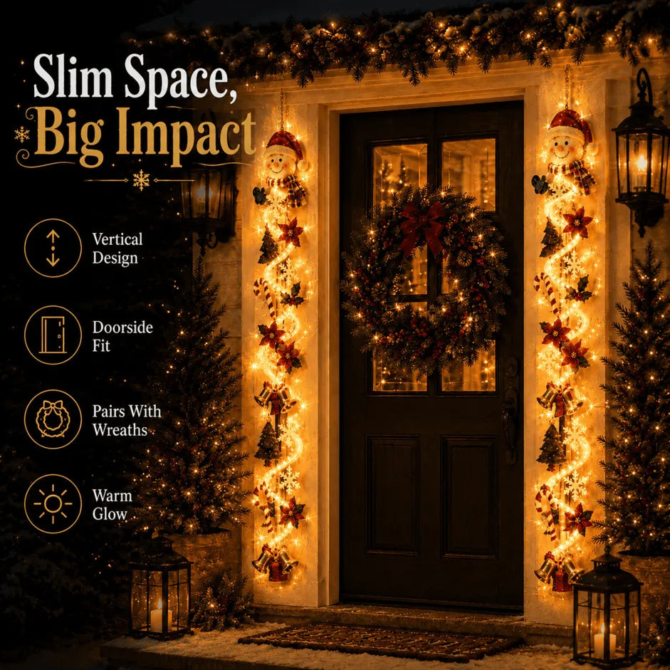 ⏳ Last Day 49% OFF – 🎄Glowing Christmas Door Hanger | 6 Festive Light Designs✨
